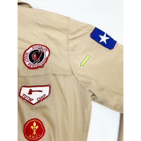 Vintage Boy Scouts of America Shirt Order of the Arrow Patches Black Eagle Lodge - Picture 6 of 10